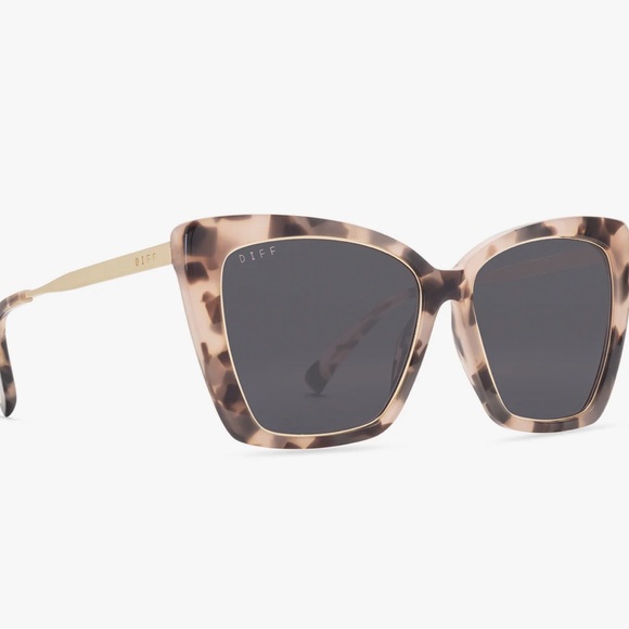 Diff Sunglasses BECKY IV Himalayan Tortoise Grey POLARIZED NWT MSRP $162 - Picture 2 of 7
